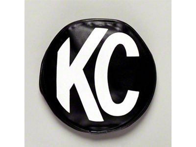 KC HiLiTES 8in. Round Soft Cover Pair - Black w/White - 5800