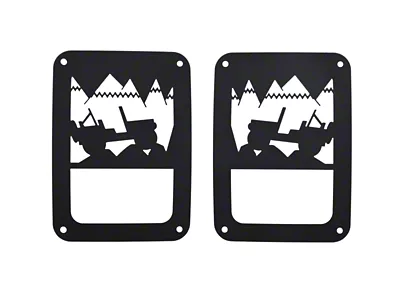 Kentrol 07-18 Jeep Wrangler JK Heritage Taillight Guard- Textured Black - 80702