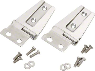 Kentrol 07-18 Jeep Wrangler JK Hood Hinge Pair - Polished - 30572