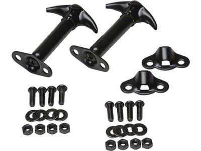 Kentrol 55-95 Jeep CJ/Wrangler YJ Hood Catch Pair - Powdercoat - 50401