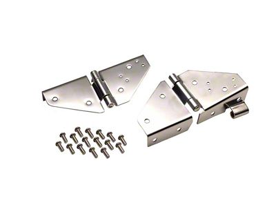 Kentrol 76-95 Jeep CJ/Wrangler YJ Windshield Hinge Pair - Polished - 30403