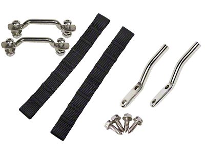 Kentrol 76-95 Jeep CJ/YJ Door Strap Kit Polished Stainless Steel - 30725