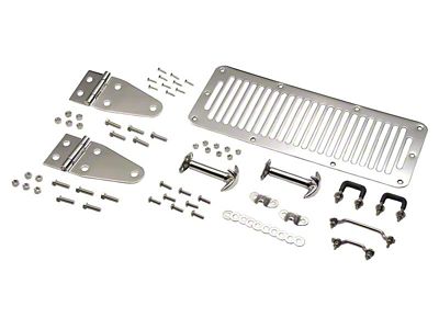 Kentrol 78-95 Jeep CJ/Wrangler YJ Hood Kit - Polished Silver - 30470