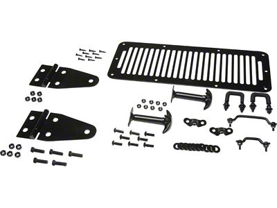 Kentrol 78-95 Jeep CJ/Wrangler YJ Hood Kit - Powdercoat Black - 50470