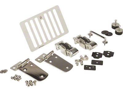 Kentrol 98-06 Jeep Wrangler TJ Hood Kit - Polished Silver - 30504