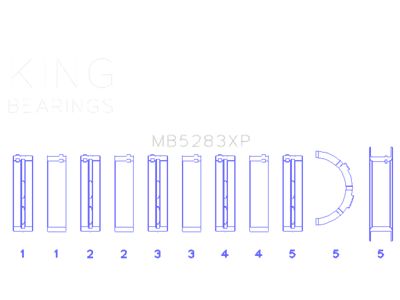 King Engine Bearings Performance Main Race Bearing Set - Size Standard - MB5283XP