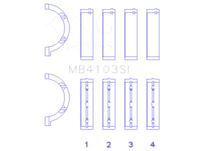 King Engine Bearings Chrysler 197 Size +0.50mm Main Bearing Set - MB4103SI0.5