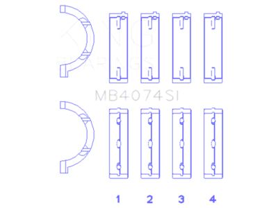 King Engine Bearings Chrysler 2.7L Size +1.0mm Main Bearing Set - MB4074SI1.0