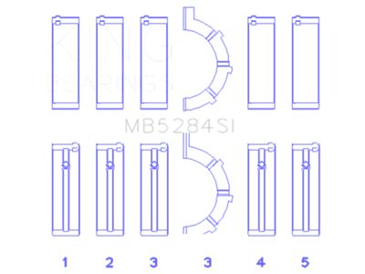 King Engine Bearings Chrysler/Jeep 287Ci 4.7L Size +0.50mm Main Bearing - MB5284SI0.5