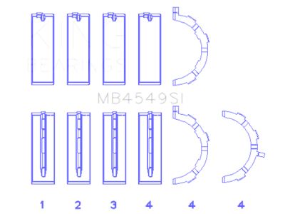 King Engine Bearings Ford Ecoboost 3.5L V6 Size +0.25mm Main - MB4549SI0.25