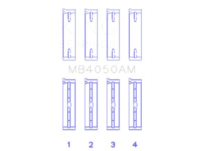 King Engine Bearings Mitsubishi 6G74 Size +0.50mm Main Bearing Set - MB4050AM0.5
