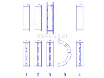 King Engine Bearings 97-07 Ford 2.5L/2.9L/3.0L Size STD Main Bearing Set - MB4056SI
