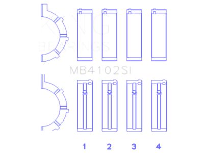 King Engine Bearings 226 3.7L Size .026 Crankshaft Main Bearings Set - MB4102SI.026