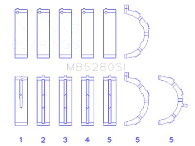 King Engine Bearings 281CI/330CI 4.6L/5.4L V8 Size STD Main Bearing Set - MB5280SI