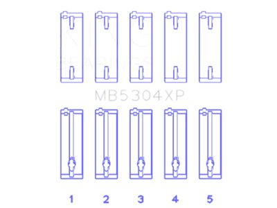 King Engine Bearings Mazda B6/B6-T/ZM/B3/B5 Size +0.25 Main Bearing Set - MB5304XP0.25