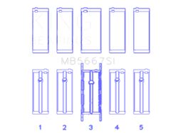 King Engine Bearings Mini W10B16A/W11B16A Size STD Silicon Bi-Metal Aluminum Main Bearing - MB5667SI