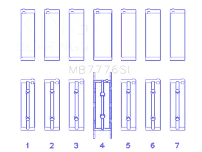 King Engine Bearings N55B30A/N53B30A/N52B30A Size 0.25 Oversized Main Bearing Set - MB7776SI0.25