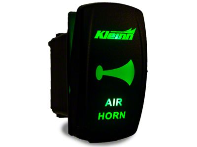 Kleinn Air Horn Rocker Switch; Green Light (Universal; Some Adaptation May Be Required)