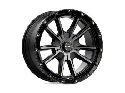KMC Sync Satin Black with Gray Tint Wheel; 20x9; 18mm Offset; 6x135/6x139.7mm Bolt Pattern; 106.10mm Hub Bore