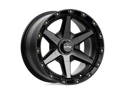 KMC Tempo Satin Black with Gray Tint Wheel; 20x9; 0mm Offset; 6x135/6x139.7mm Bolt Pattern; 106.10mm Hub Bore