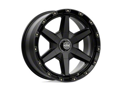 KMC Tempo Satin Black Wheel; 20x9; 18mm Offset; 6x114.3/6x139.7mm Bolt Pattern; 78.10mm Hub Bore