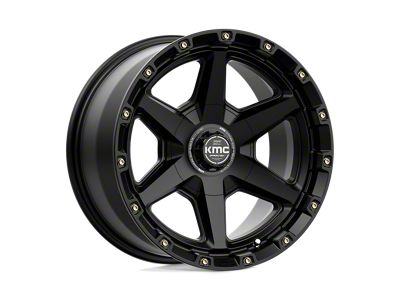 KMC Tempo Satin Black Wheel; 17x9; 0mm Offset; 6x135/6x139.7mm Bolt Pattern; 106.10mm Hub Bore