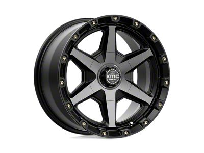 KMC Tempo Satin Black with Gray Tint Wheel; 17x9; 18mm Offset; 6x114.3/6x139.7mm Bolt Pattern; 78.10mm Hub Bore