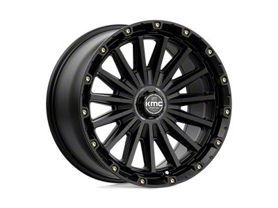 KMC Signal Satin Black Wheel; 17x9; 18mm Offset; 6x120/6x139.7mm Bolt Pattern; 78.10mm Hub Bore