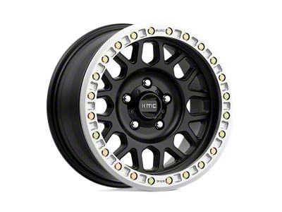 KMC Grenade Desert Beadlock Satin Black Wheel; 17x8.5; 0mm Offset