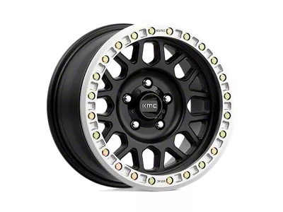 KMC Grenade Desert Beadlock Satin Black Wheel; 20x9; -12mm Offset