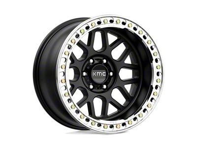 KMC Grenade Crawl Satin Black Wheel; 20x10; -48mm Offset; 6x139.7mm Bolt Pattern; 108mm Hub Bore