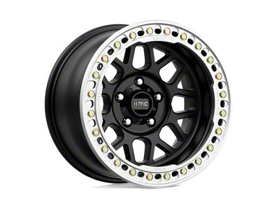 KMC Grenade Crawl Beadlock Satin Black Wheel; 18x9; -24mm Offset; 5x127mm Bolt Pattern; 71.50mm Hub Bore