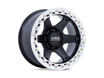 KMC VI Beadlock Satin Black with Machined Ring Wheel; 20x10; -48mm Offset