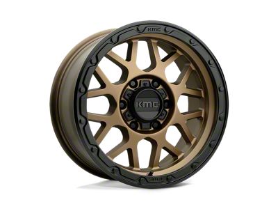 KMC Grenade Off-Road Matte Bronze with Matte Black Lip Wheel; 17x9; -12mm Offset