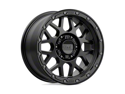 KMC Grenade Off-Road Matte Black Wheel; 17x9; 18mm Offset