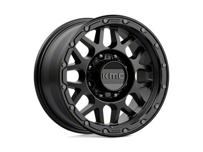 KMC Grenade Off-Road Matte Black Wheel; 17x9; 18mm Offset; 8x170mm Bolt Pattern; 125.10mm Hub Bore