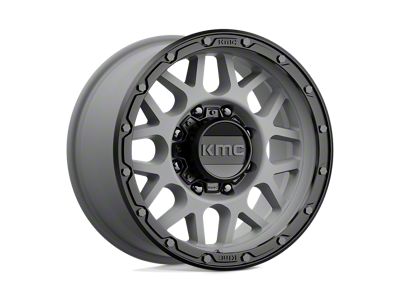 KMC Grenade Off-Road Matte Gray with Matte Black Lip Wheel; 17x9; 18mm Offset