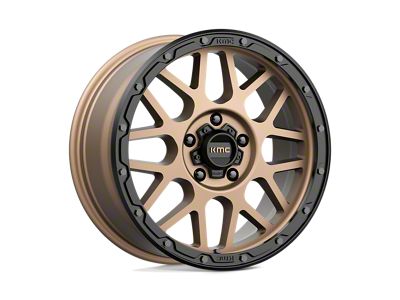 KMC Grenade Off-Road Matte Bronze with Matte Black Lip Wheel; 18x8.5; 35mm Offset; 5x127mm Bolt Pattern; 71.50mm Hub Bore