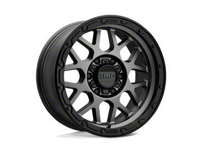 KMC Grenade Off-Road Matte Gray with Matte Black Lip Wheel; 18x8.5; 0mm Offset