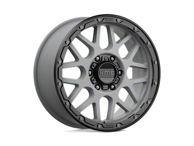 KMC Grenade Off-Road Matte Gray with Matte Black Lip Wheel; 18x8.5; 35mm Offset