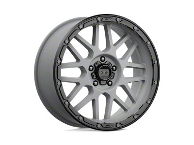 KMC Grenade Off-Road Matte Gray with Matte Black Lip Wheel; 20x9; 18mm Offset