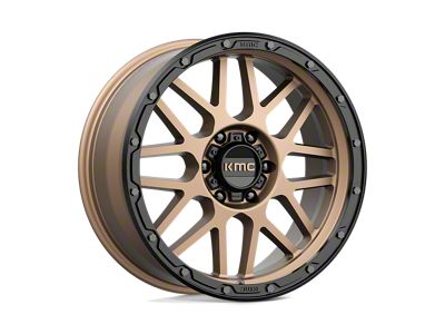 KMC Grenade Off-Road Matte Bronze with Matte Black Lip Wheel; 20x9; 18mm Offset; 6x114.3mm Bolt Pattern; 66.06mm Hub Bore