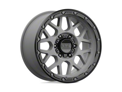 KMC Grenade Off-Road Matte Gray with Matte Black Lip Wheel; 17x9; 18mm Offset; 6x135mm Bolt Pattern; 87.10mm Hub Bore