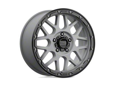 KMC Grenade Off-Road Matte Gray with Matte Black Lip Wheel; 18x8.5; 35mm Offset