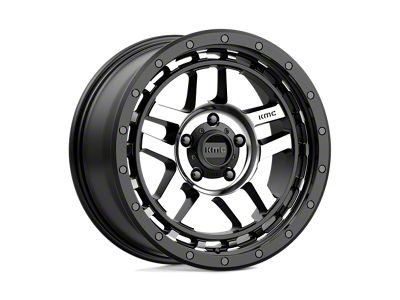 KMC Recon Satin Black Machined Wheel; 18x8.5; 18mm Offset; 5x127mm Bolt Pattern; 71.50mm Hub Bore