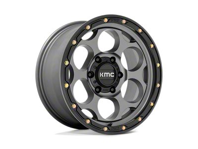 KMC Dirty Harry Satin Gray with Black Lip Wheel; 17x8.5; 0mm Offset