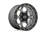 KMC Dirty Harry Satin Gray with Black Lip Wheel; 18x8.5; 0mm Offset; 6x139.7mm Bolt Pattern; 106.10mm Hub Bore