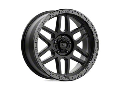 KMC Mesa Satin Black with Gloss Black Lip Wheel; 17x9; -12mm Offset