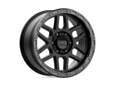 KMC Mesa Satin Black with Gloss Black Lip Wheel; 18x9; 18mm Offset