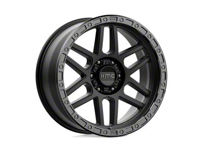KMC Mesa Satin Black with Gloss Black Lip Wheel; 20x9; 0mm Offset